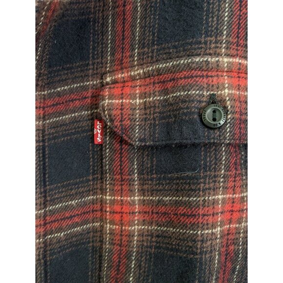 Levis NEW Chore Shirt The Worker Plaid Button Up Mens M Flannel Rugged Work Wear - Picture 3 of 5